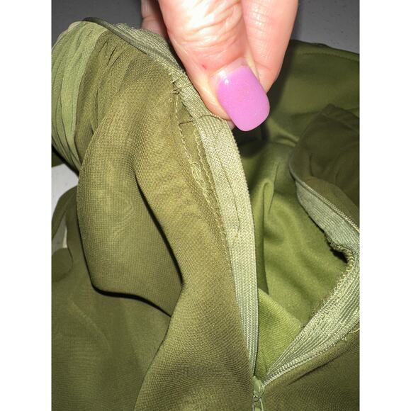 Sangria Halter Party Dress Sheer Overlay Roused Bust Y2K Fairy Whimsigoth Green - Picture 15 of 16